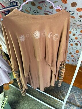 Free People Celestial Graphic Long Sleeve Top